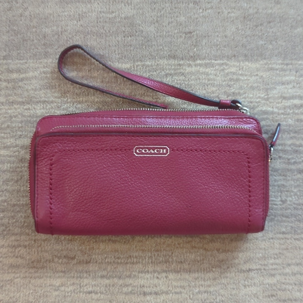 Coach Red Leather Wallet/Wristlet